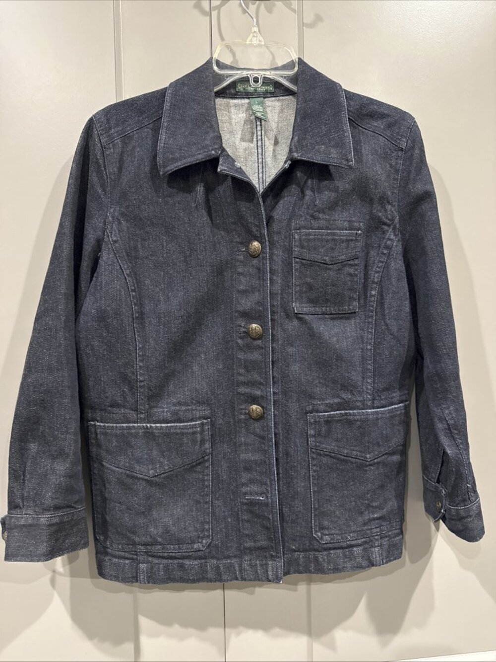 Ralph Lauren Jeans Co Denim Premium Jacket Women's Sz Lg Dark Wash